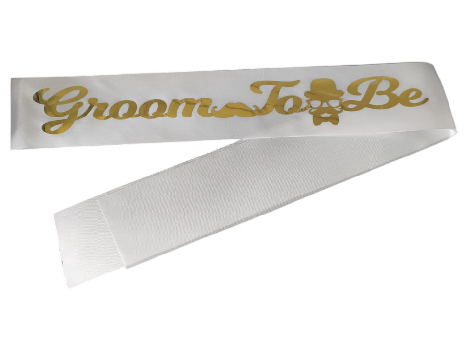 KUMAŞ KUŞAK GROOM TOBE BEYAZ GOLD