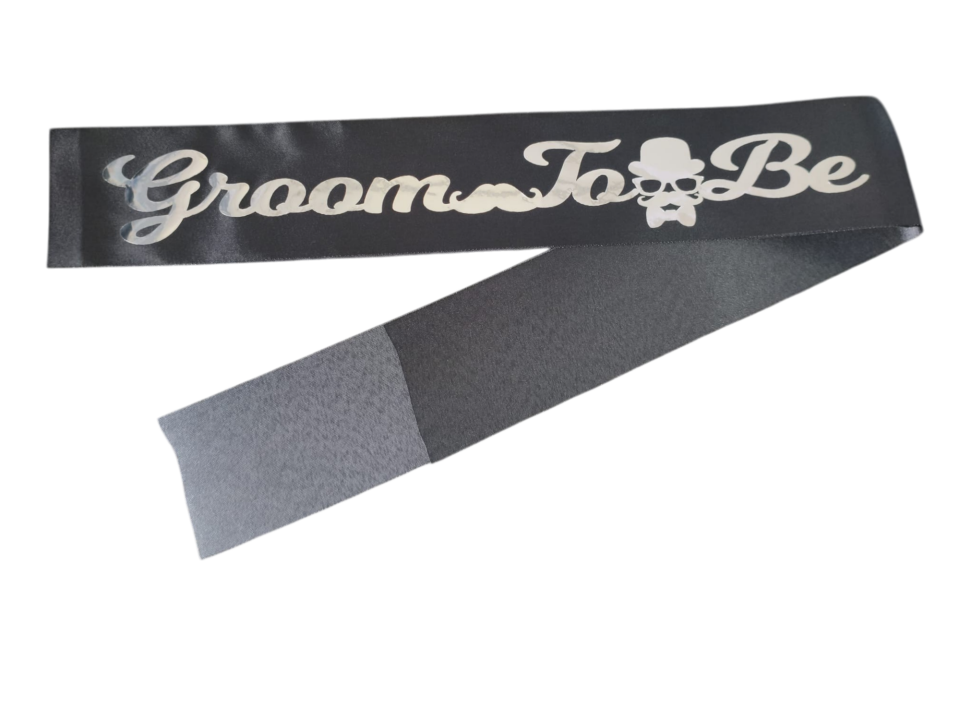 KUMAŞ KUŞAK GROOM TOBE SİYAH GÜMÜŞ