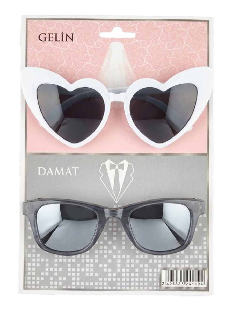 GELİN & DAMAT GÖZLÜK SET BEYAZ