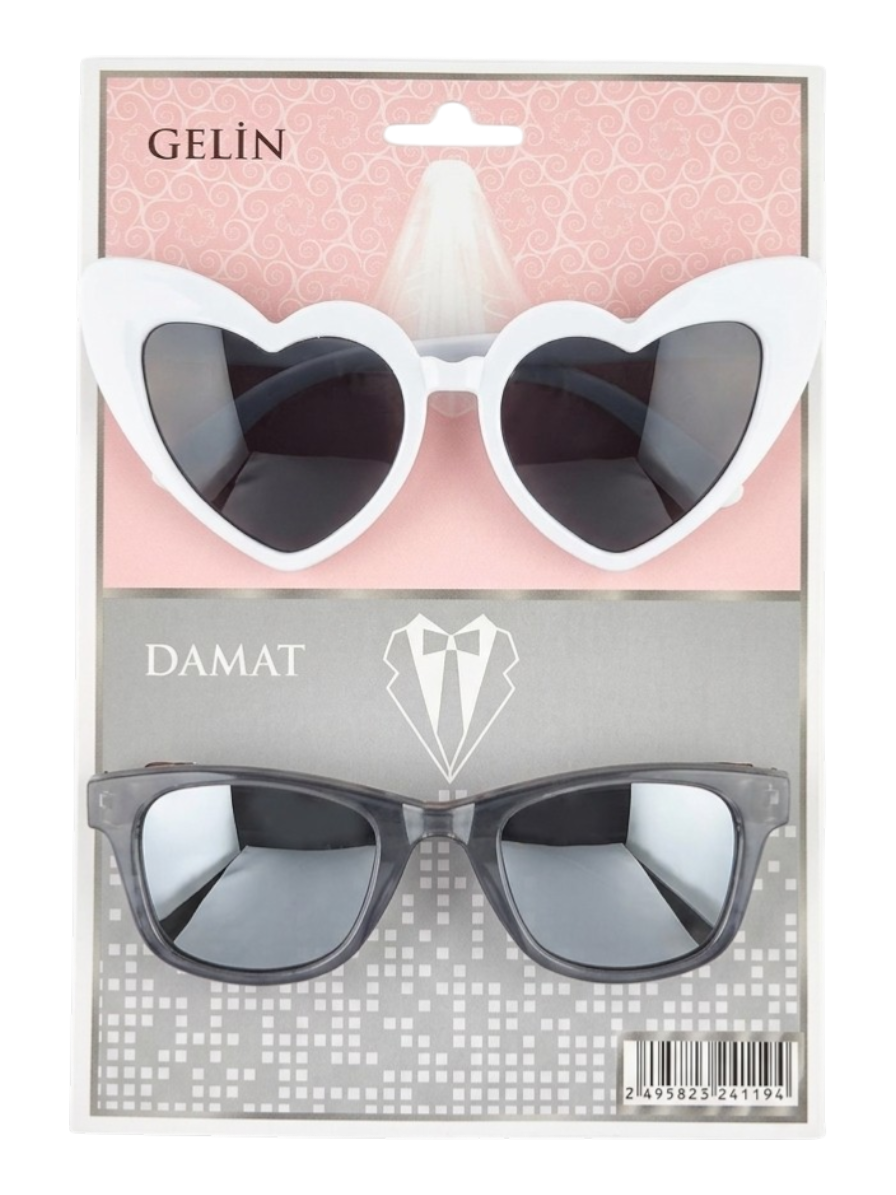 GELİN & DAMAT GÖZLÜK SET BEYAZ
