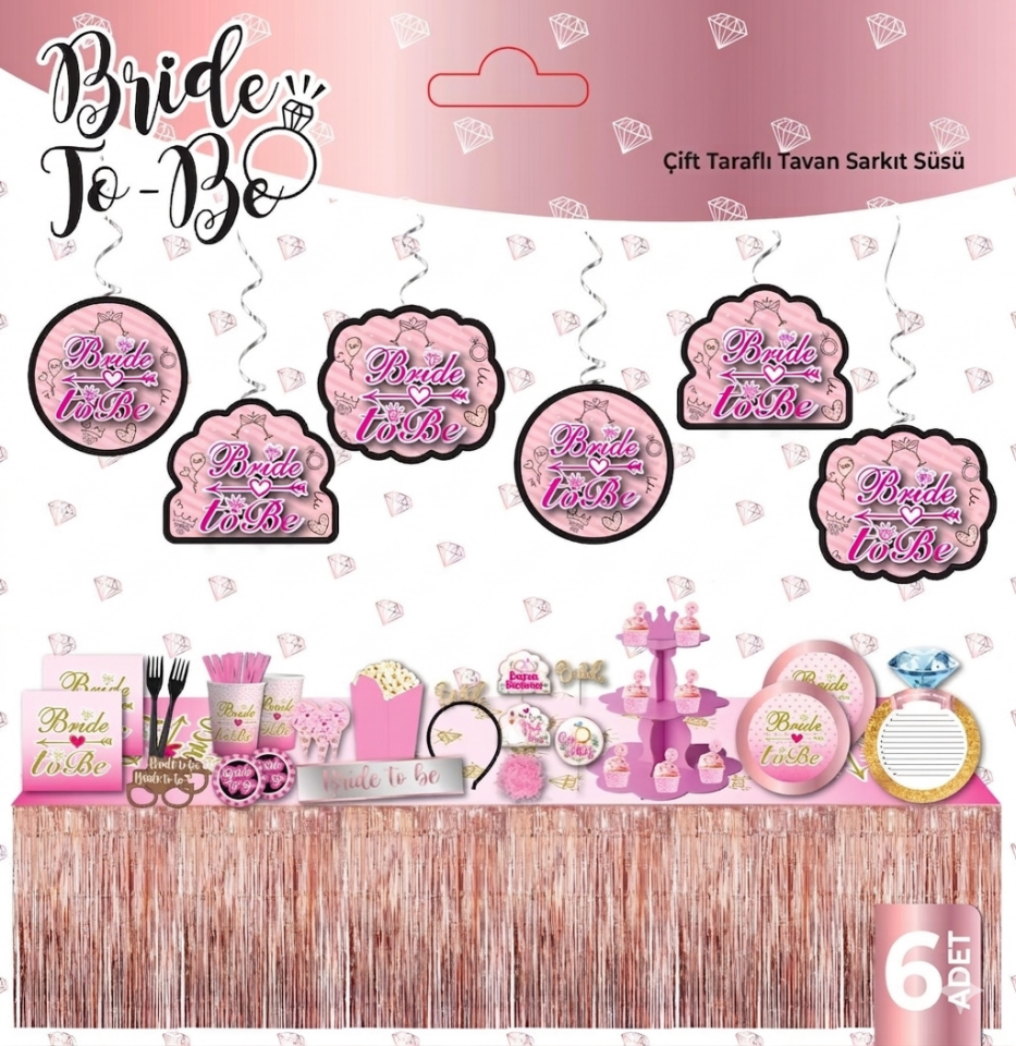 BRİDE TOBE 6 LI TAVAN SÜS FUŞYA