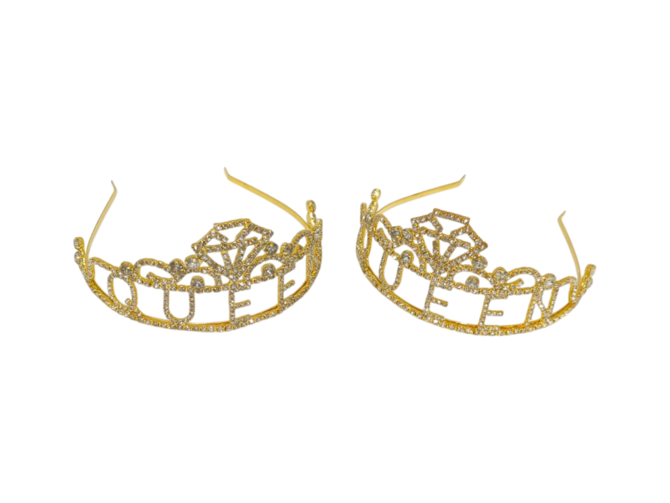 YUVARLAK TAŞLI  TAÇ QUEEN GOLD