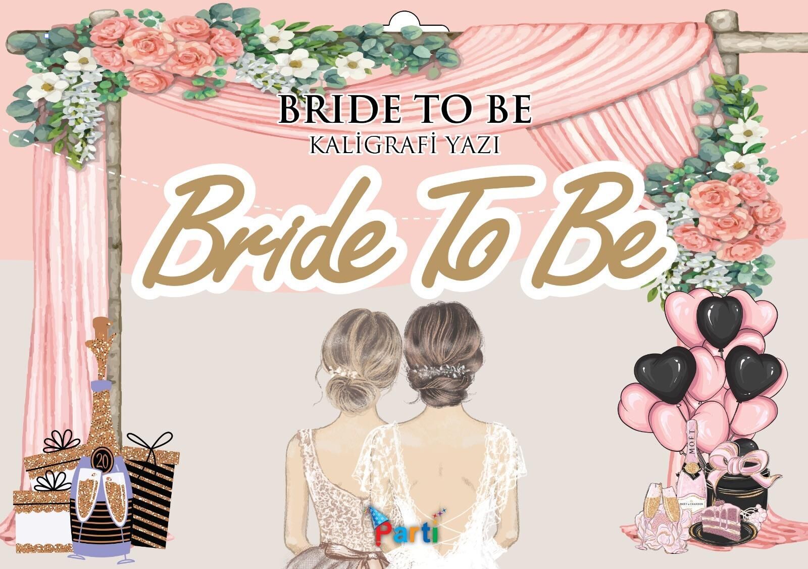 KALİGRAFİ BANNER BRİDE TOBE GOLD