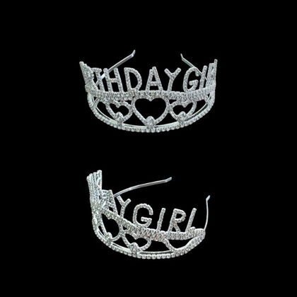 YUVARLAK TAŞLI TAÇ BIRTHDAY GIRL GÜMÜŞ