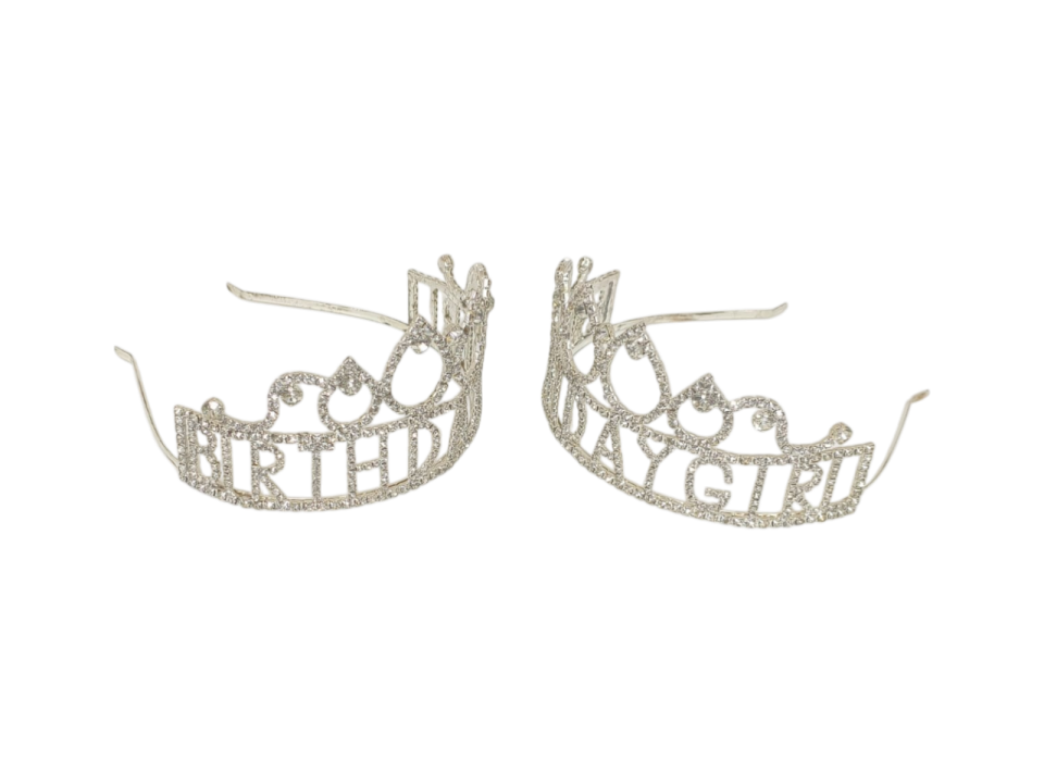 YUVARLAK TAŞLI TAÇ BIRTHDAY GIRL GÜMÜŞ