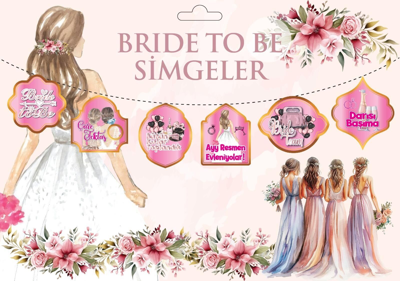 BRİDE TO BE DEKORATİF BANNER 6 ' LI