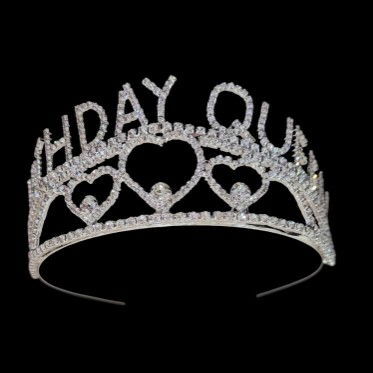 YUVARLAK TAŞLI TAÇ BİRTHDAY QUEEN GÜMÜŞ
