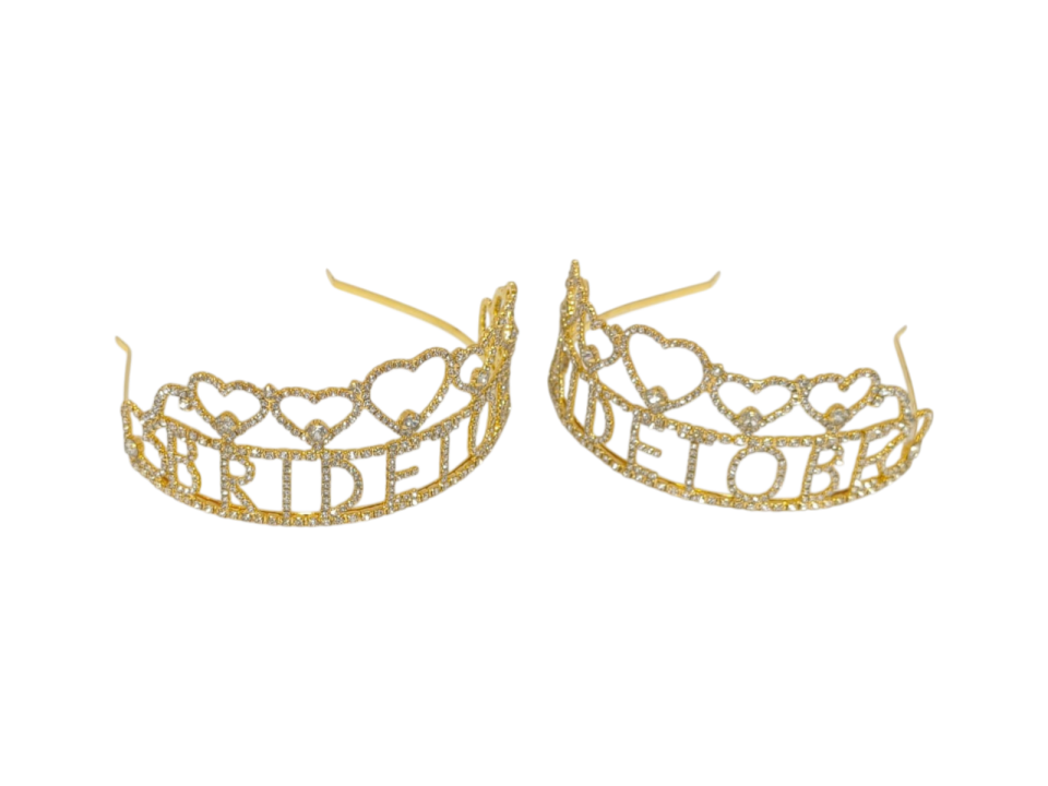 YUVARLAK TAŞLI TAÇ BRİDE TOBE GOLD