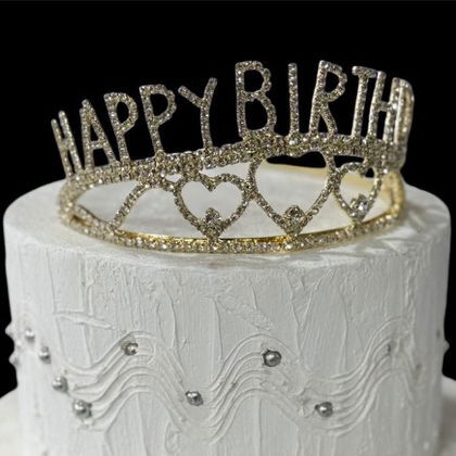 YUVARLAK TAŞLI TAÇ HAPPY GOLD