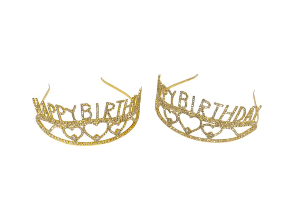 YUVARLAK TAŞLI TAÇ HAPPY GOLD