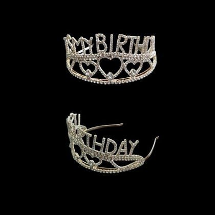 YUVARLAK TAŞLI TAÇ ITS MY BIRTHDAY GOLD