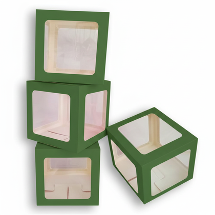 ŞEFFAF YEŞİL KARE KUTU 10'LU