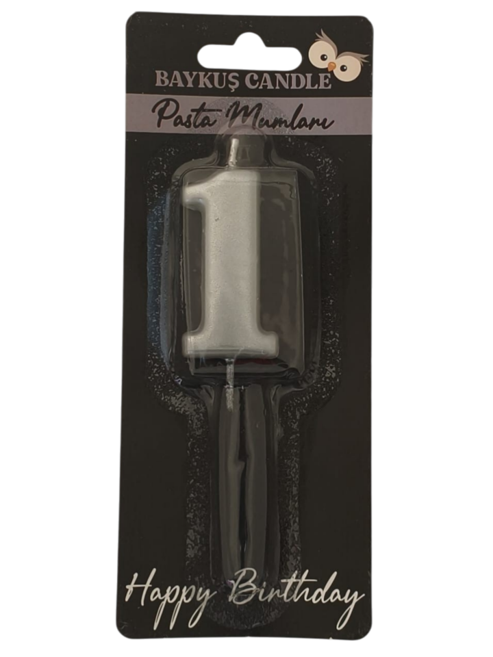 24 ' LÜ 5 CM RAKAM MUM GÜMÜŞ 1