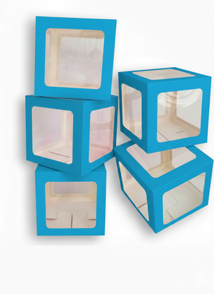 ŞEFFAF MAVİ KARE KUTU 10'LU