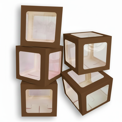ŞEFFAF KAHVERENGİ KARE KUTU 10'LU