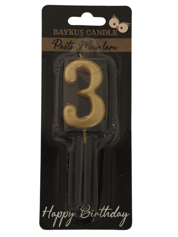 24 ' LÜ 5 CM RAKAM MUM GOLD 3