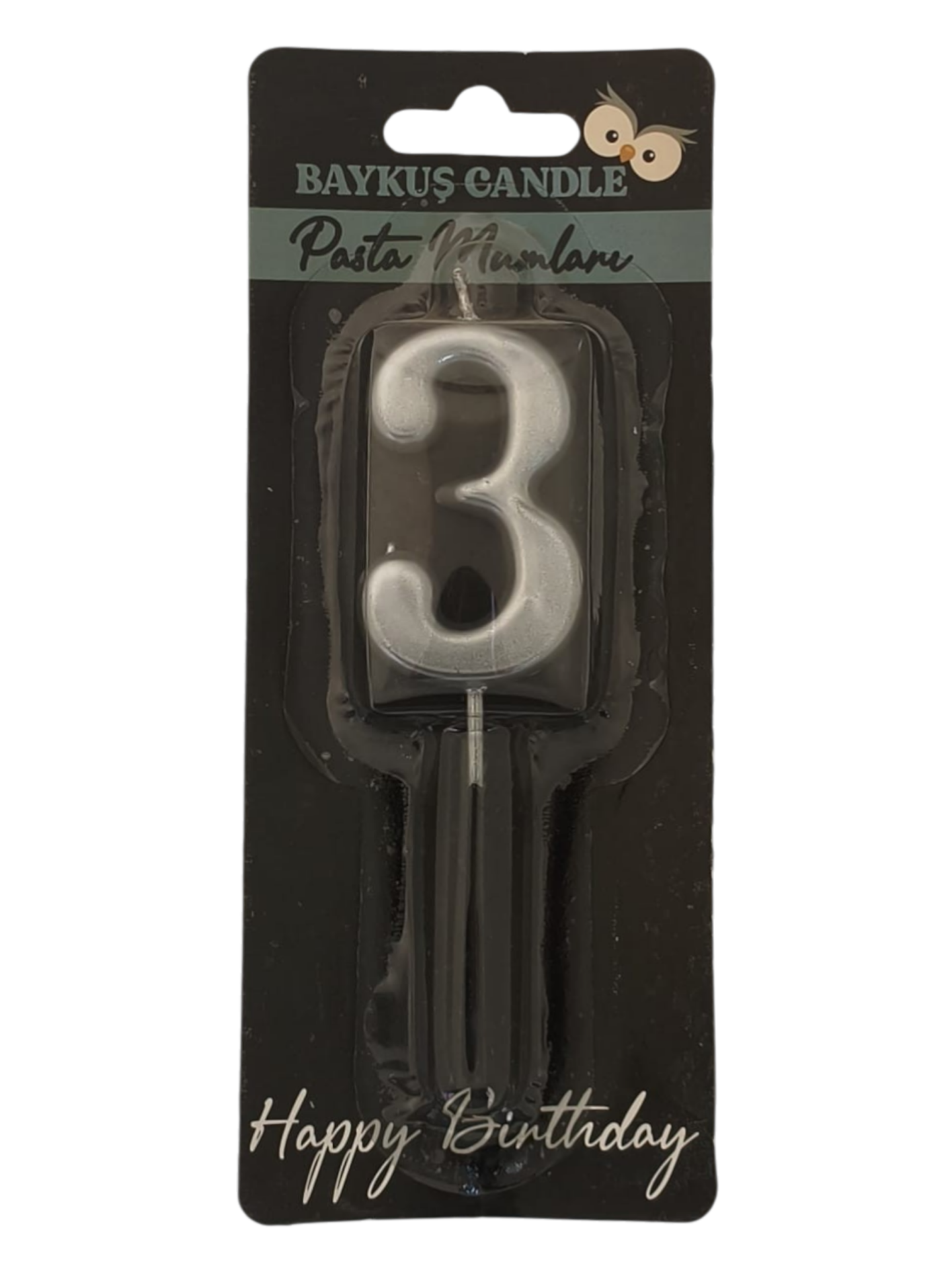 24 ' LÜ 5 CM RAKAM MUM GÜMÜŞ 3