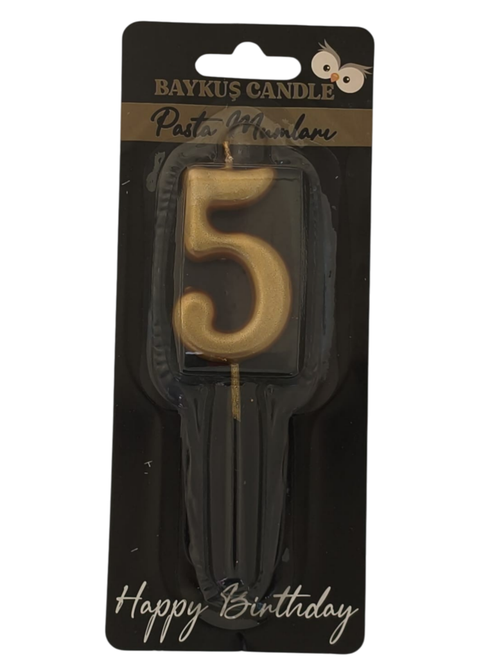 24 ' LÜ 5 CM RAKAM MUM GOLD 5