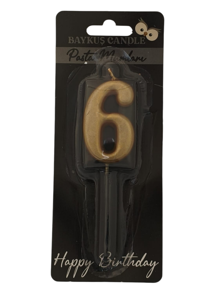 24 ' LÜ 5 CM RAKAM MUM GOLD 6