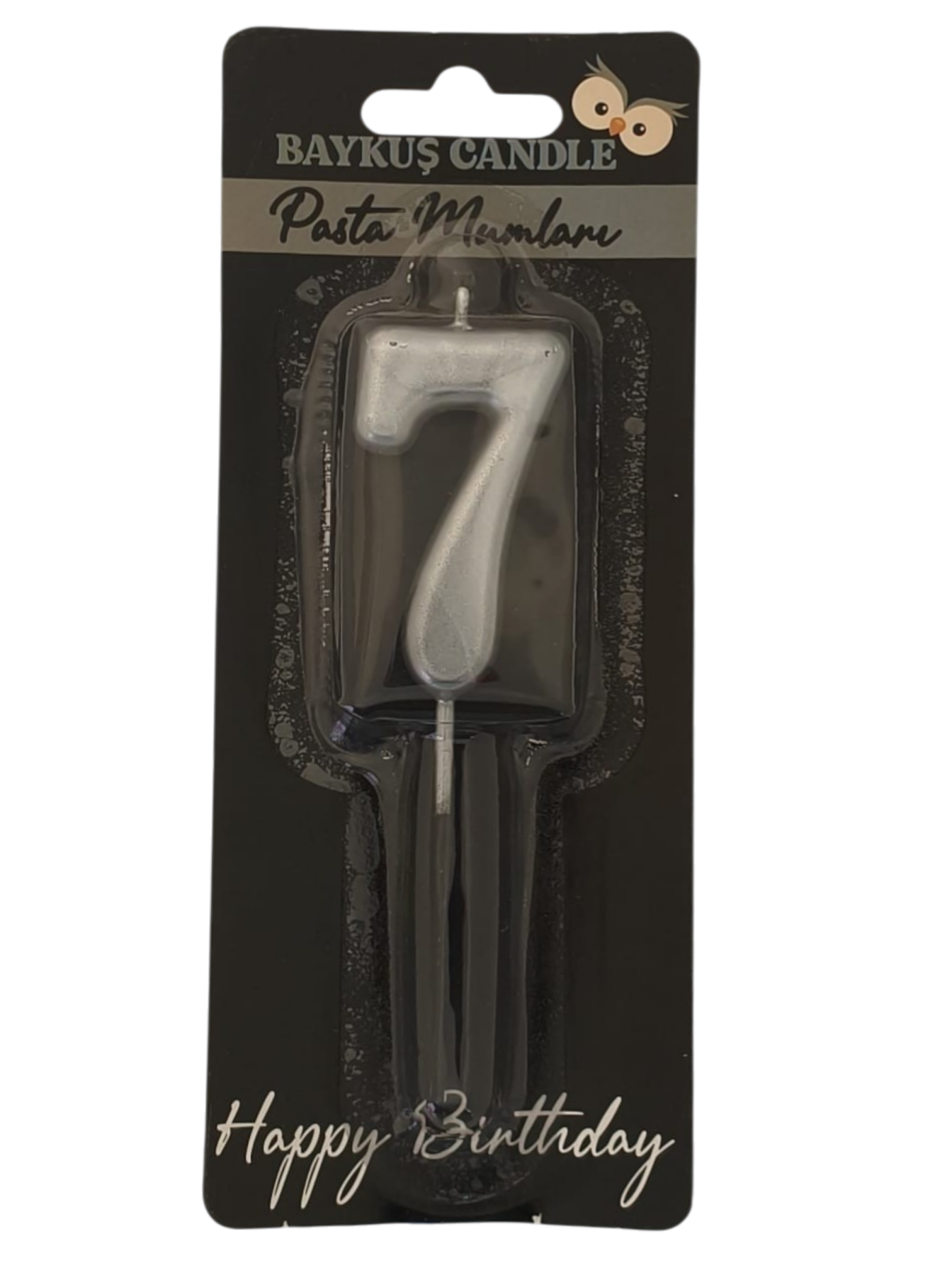 24 ' LÜ 5 CM RAKAM MUM GÜMÜŞ 7