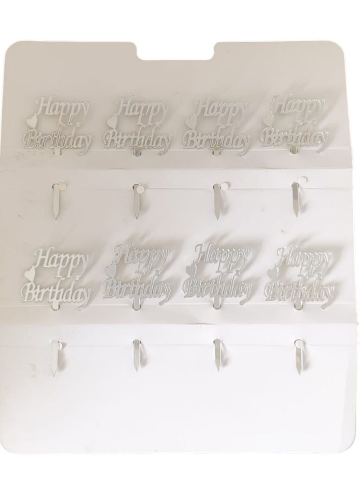 8'Lİ PLEKSİ KÜRDAN HAPPY BİRTHDAY GÜMÜŞ