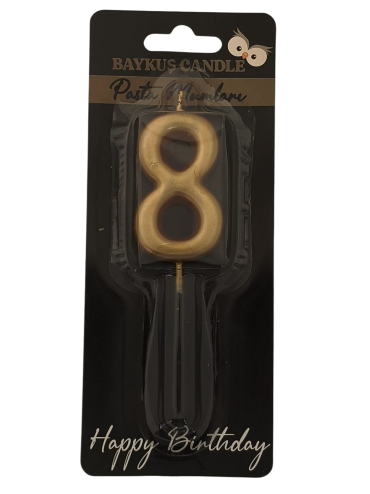 24 ' LÜ 5 CM RAKAM MUM GOLD 8