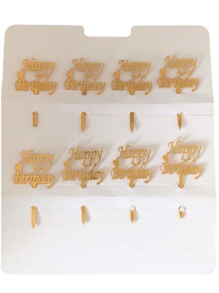 8'Lİ PLEKSİ KÜRDAN HAPPY BİRTHDAY GOLD