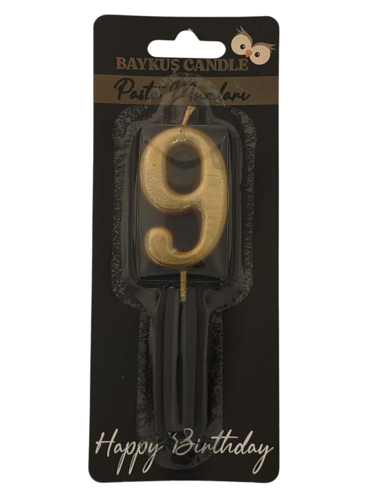 24 ' LÜ 5 CM RAKAM MUM GOLD 9