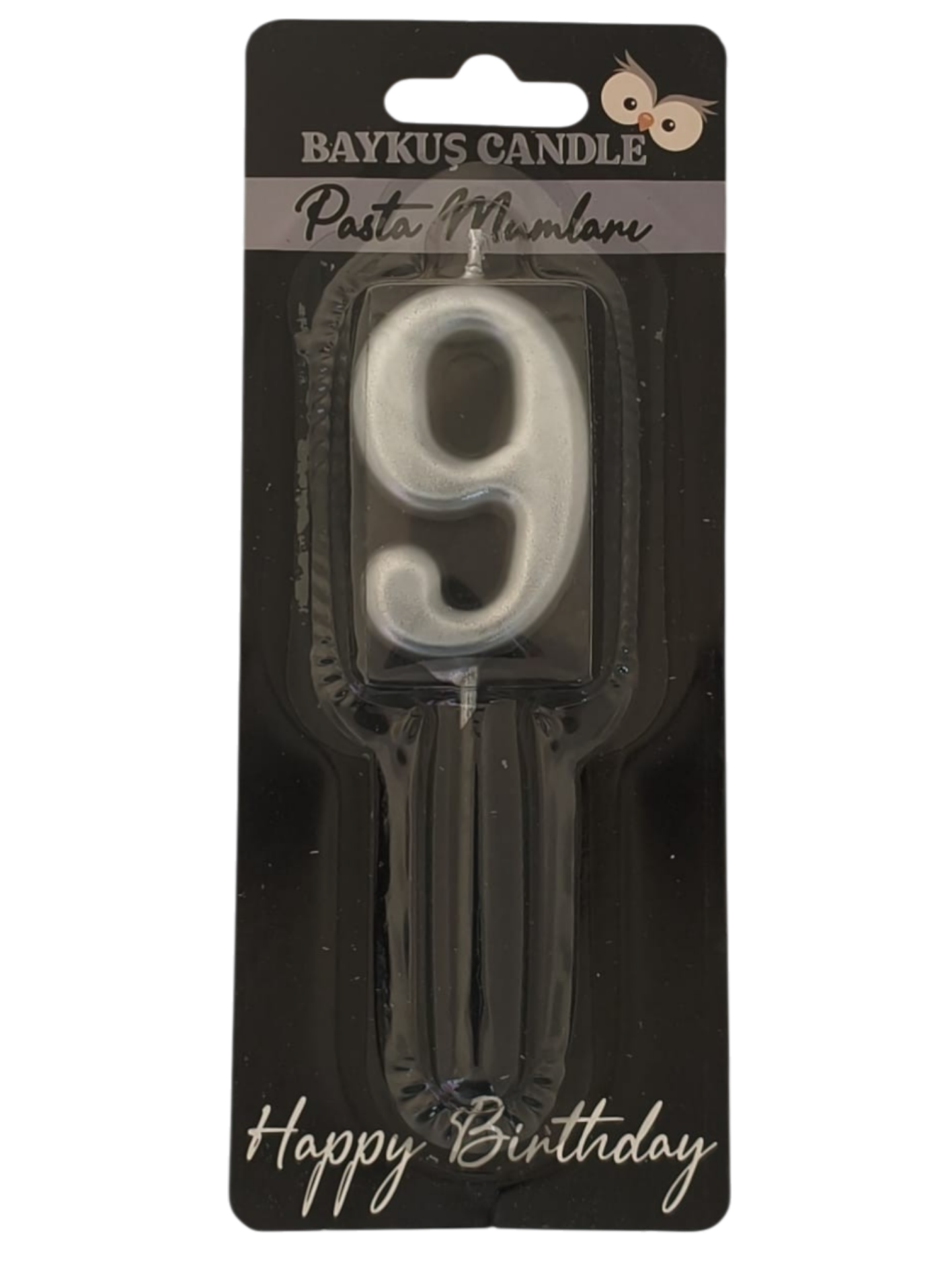 24 ' LÜ 5 CM RAKAM MUM GÜMÜŞ 9