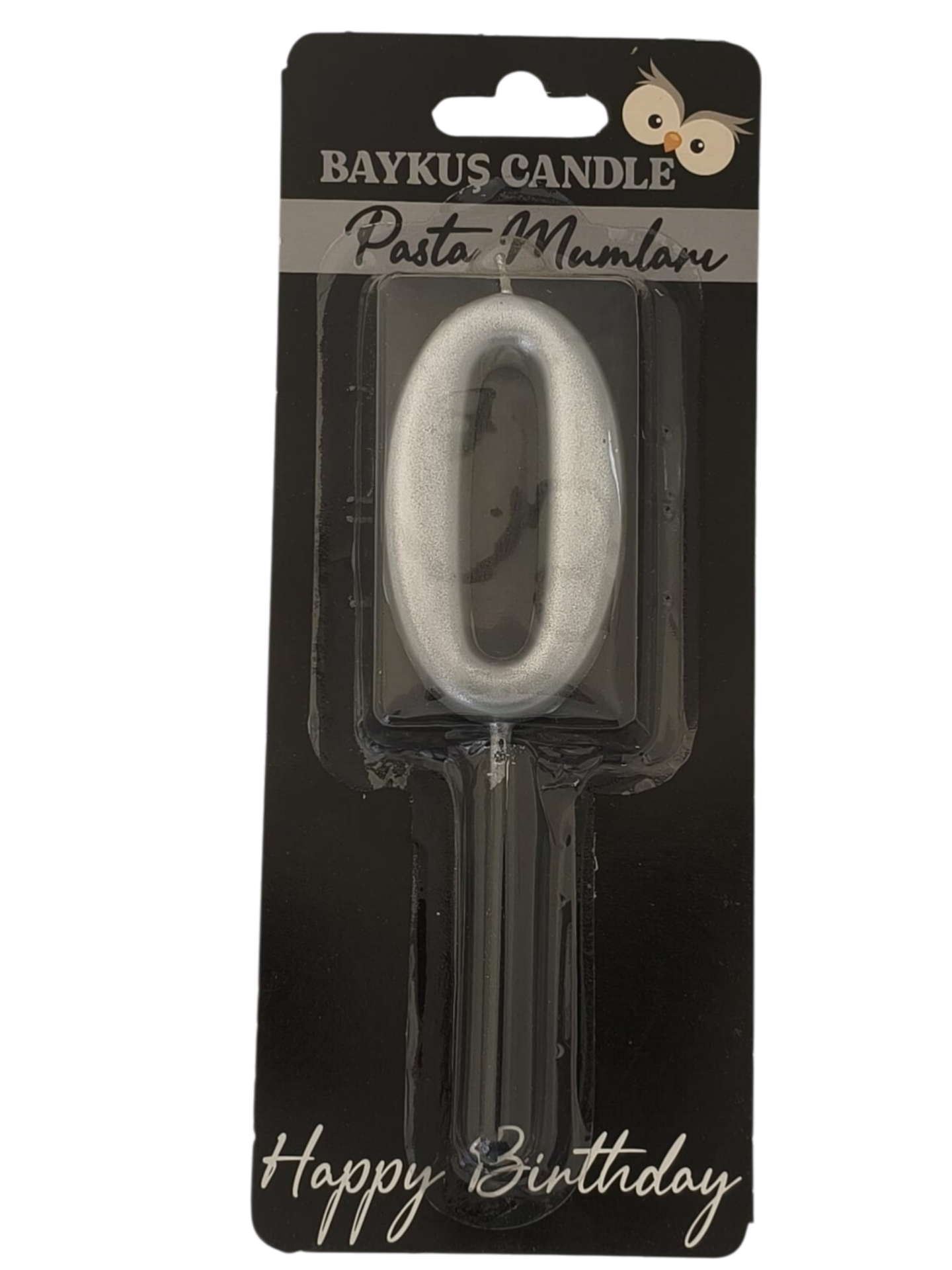 24 ' LÜ 7 CM RAKAM MUM GÜMÜŞ 0