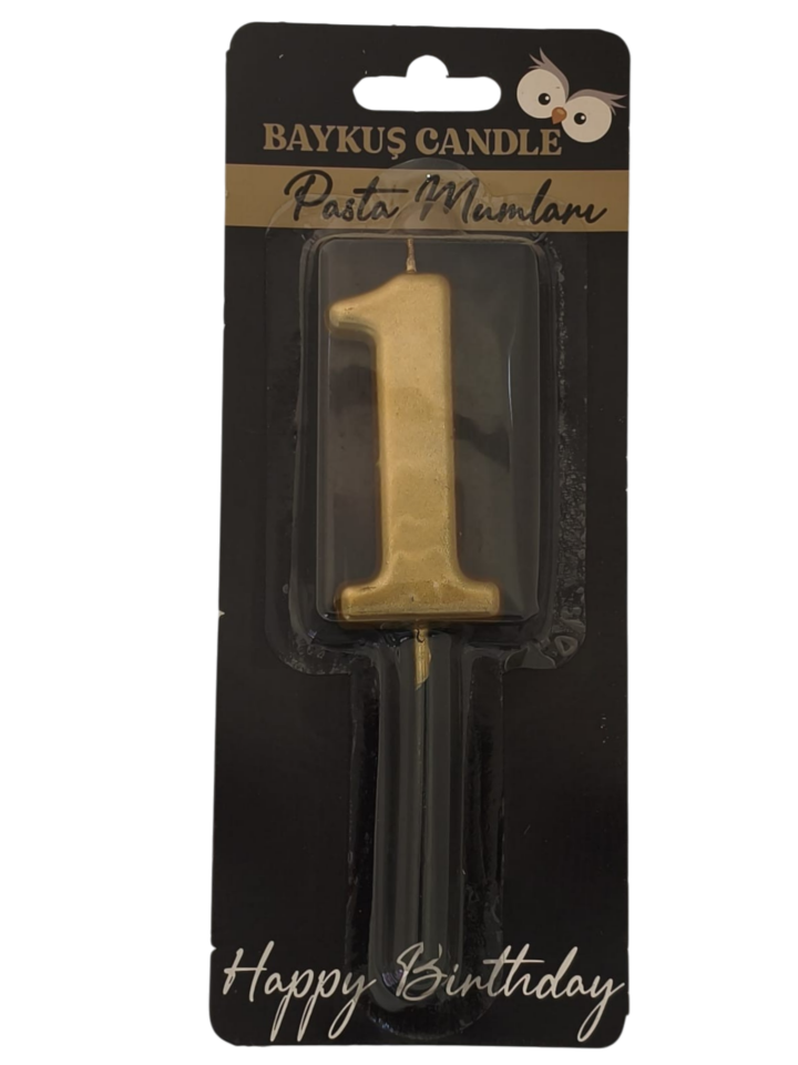 24 ' LÜ 7 CM RAKAM MUM GOLD 1