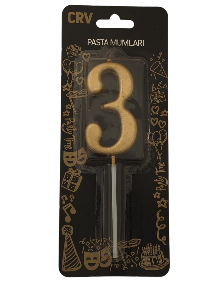 24 ' LÜ 7 CM RAKAM MUM GOLD 3