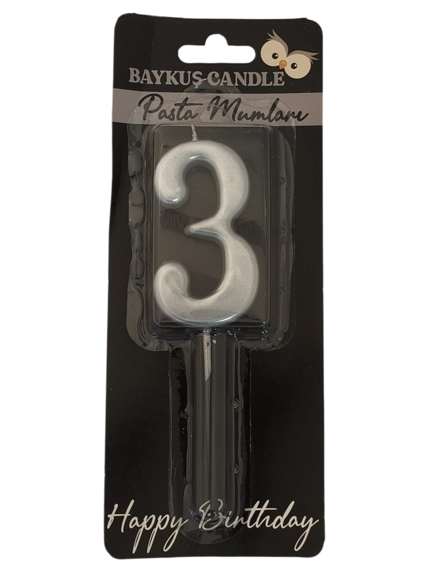 24 ' LÜ 7 CM RAKAM MUM GÜMÜŞ 3