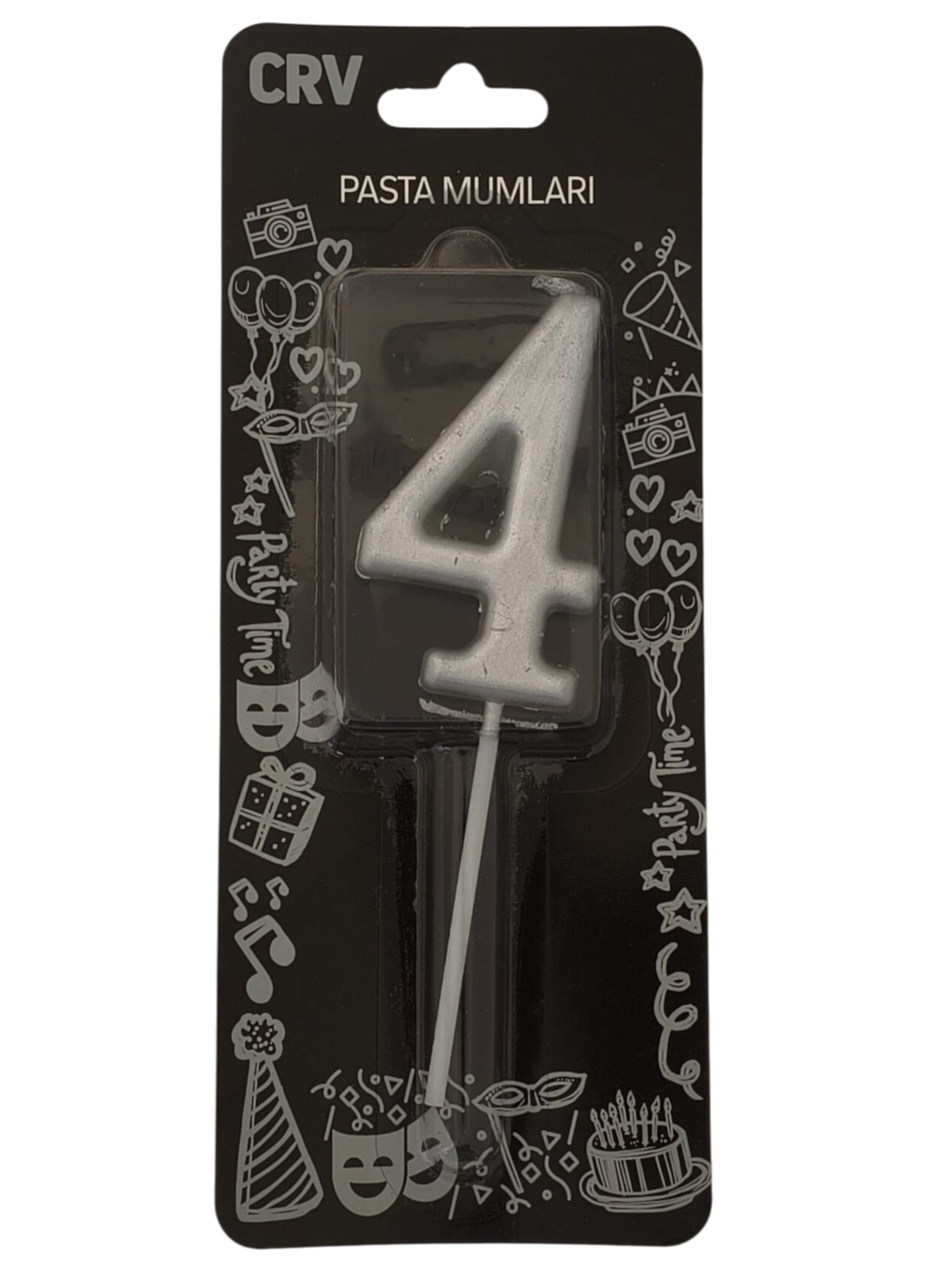 24 ' LÜ 7 CM RAKAM MUM GÜMÜŞ 4