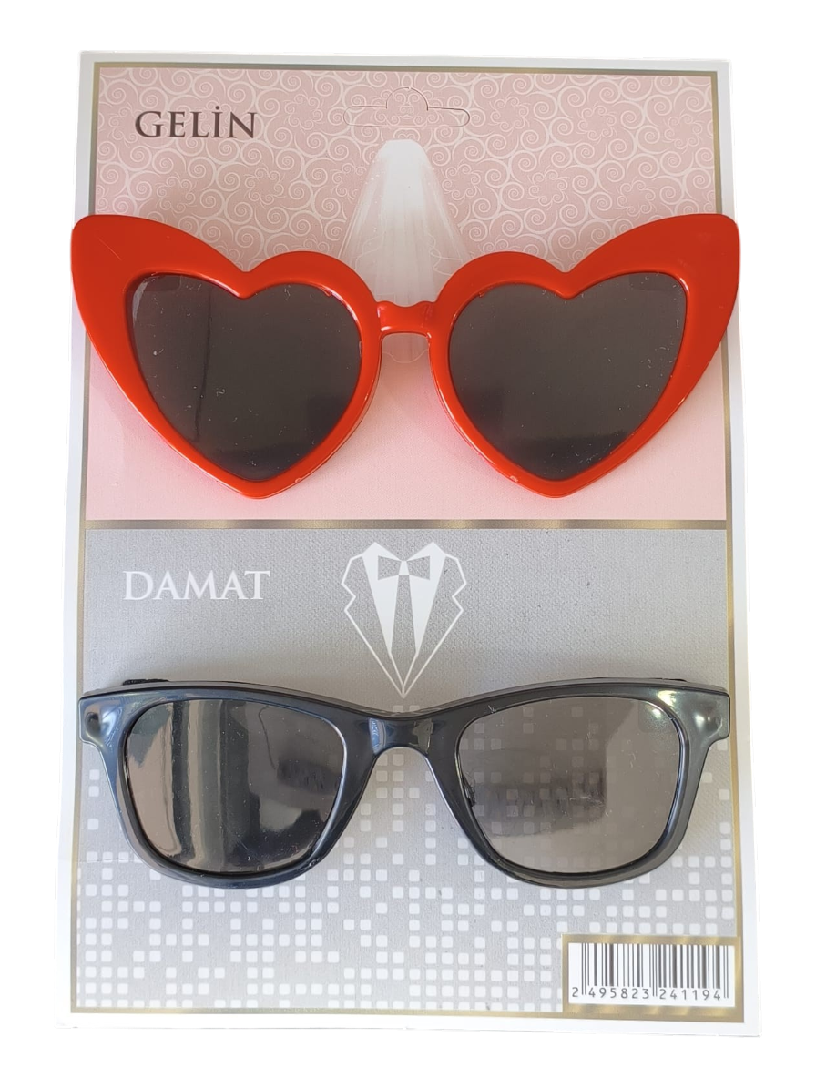 GELİN & DAMAT GÖZLÜK SET KIRMIZI