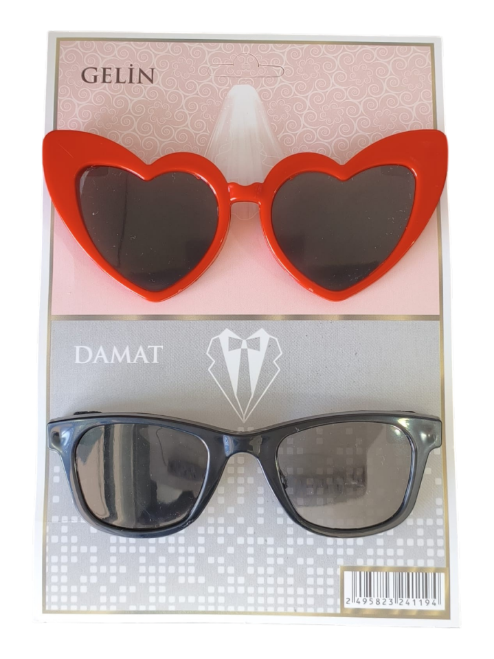 GELİN & DAMAT GÖZLÜK SET KIRMIZI