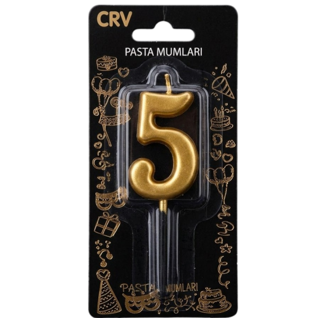 24 ' LÜ 7 CM RAKAM MUM GOLD 5