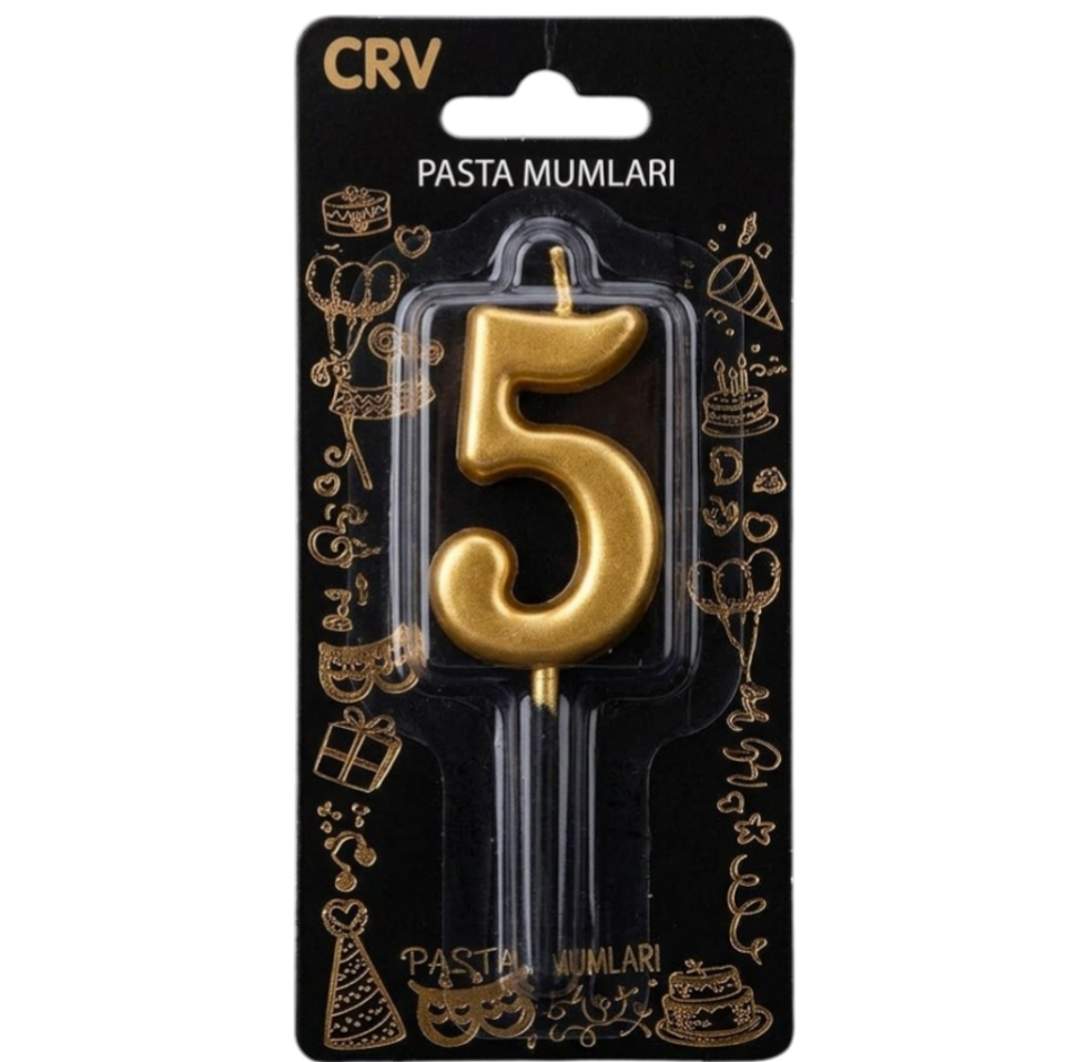 24 ' LÜ 7 CM RAKAM MUM GOLD 5