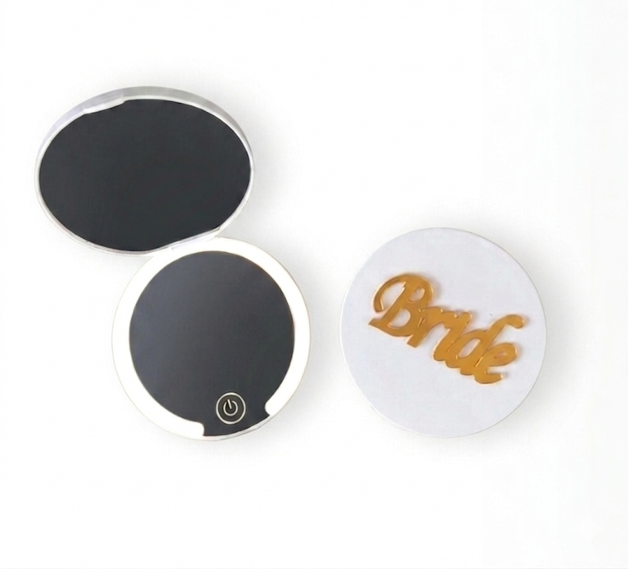 LEDLİ BRİDE CEP AYNASI YUVARLAK GOLD