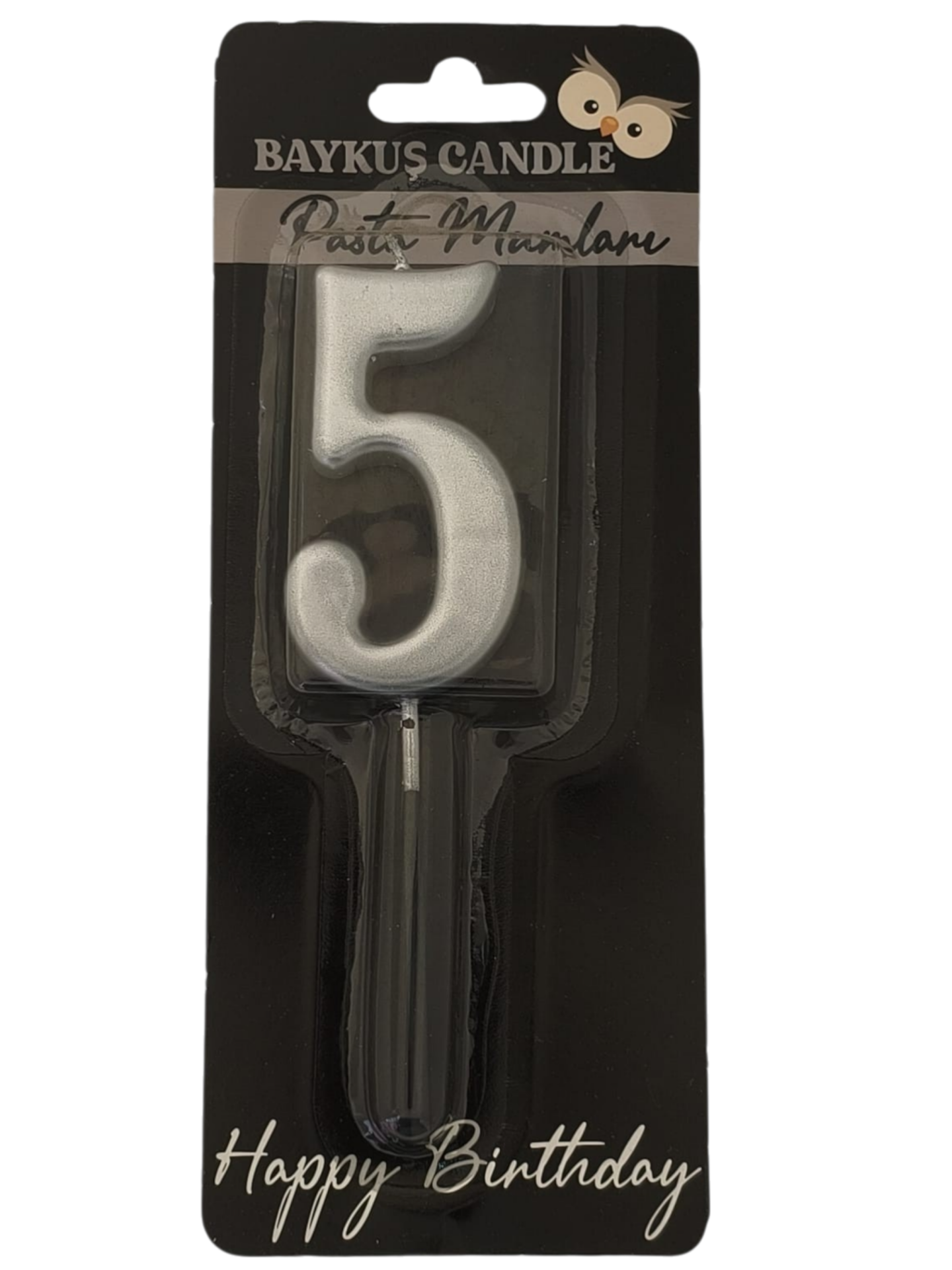 24 ' LÜ 7 CM RAKAM MUM GÜMÜŞ 5