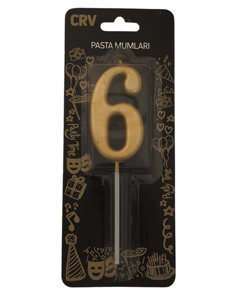 24 ' LÜ 7 CM RAKAM MUM GOLD 6