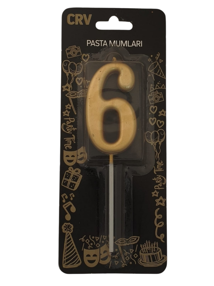 24 ' LÜ 7 CM RAKAM MUM GOLD 6