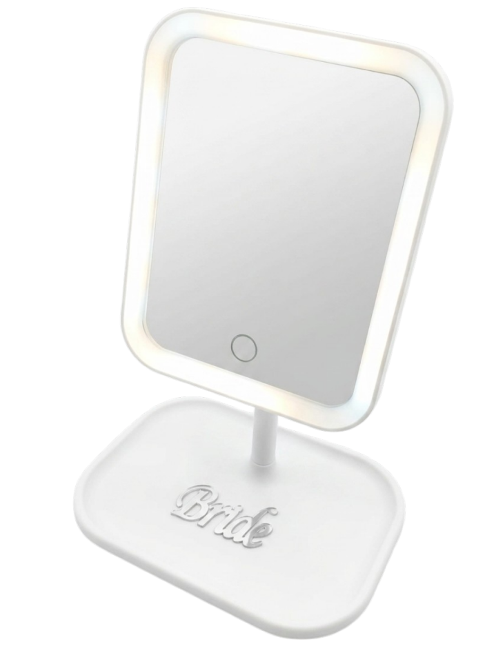 LEDLİ BRİDE MAKYAJ AYNASI  BEYAZ GÜMÜŞ