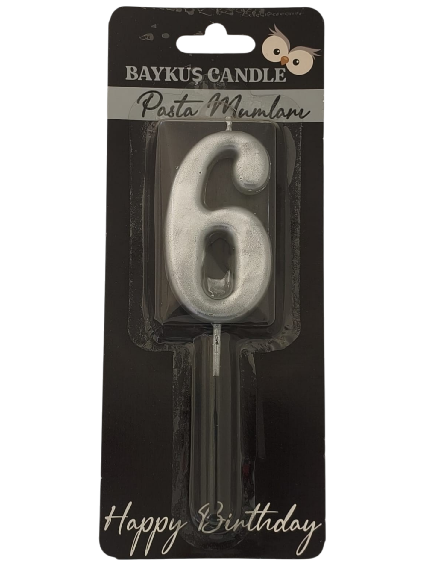 24 ' LÜ 7 CM RAKAM MUM GÜMÜŞ 6