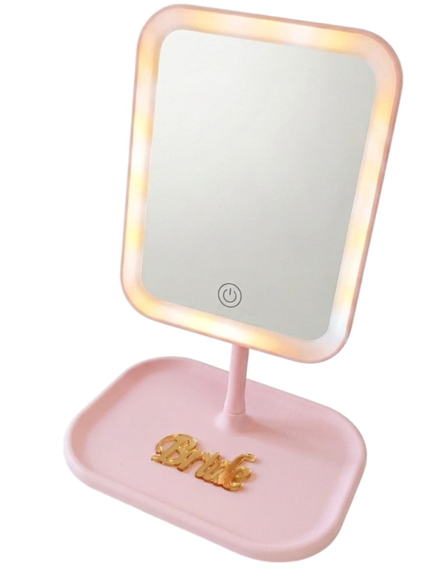 LEDLİ BRİDE MAKYAJ AYNASI PEMBE GOLD