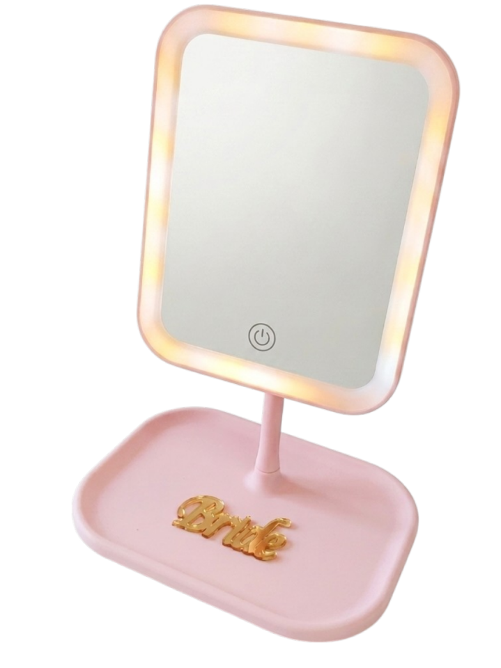 LEDLİ BRİDE MAKYAJ AYNASI PEMBE GOLD