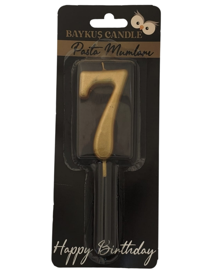 24 ' LÜ 7 CM RAKAM MUM GOLD 7
