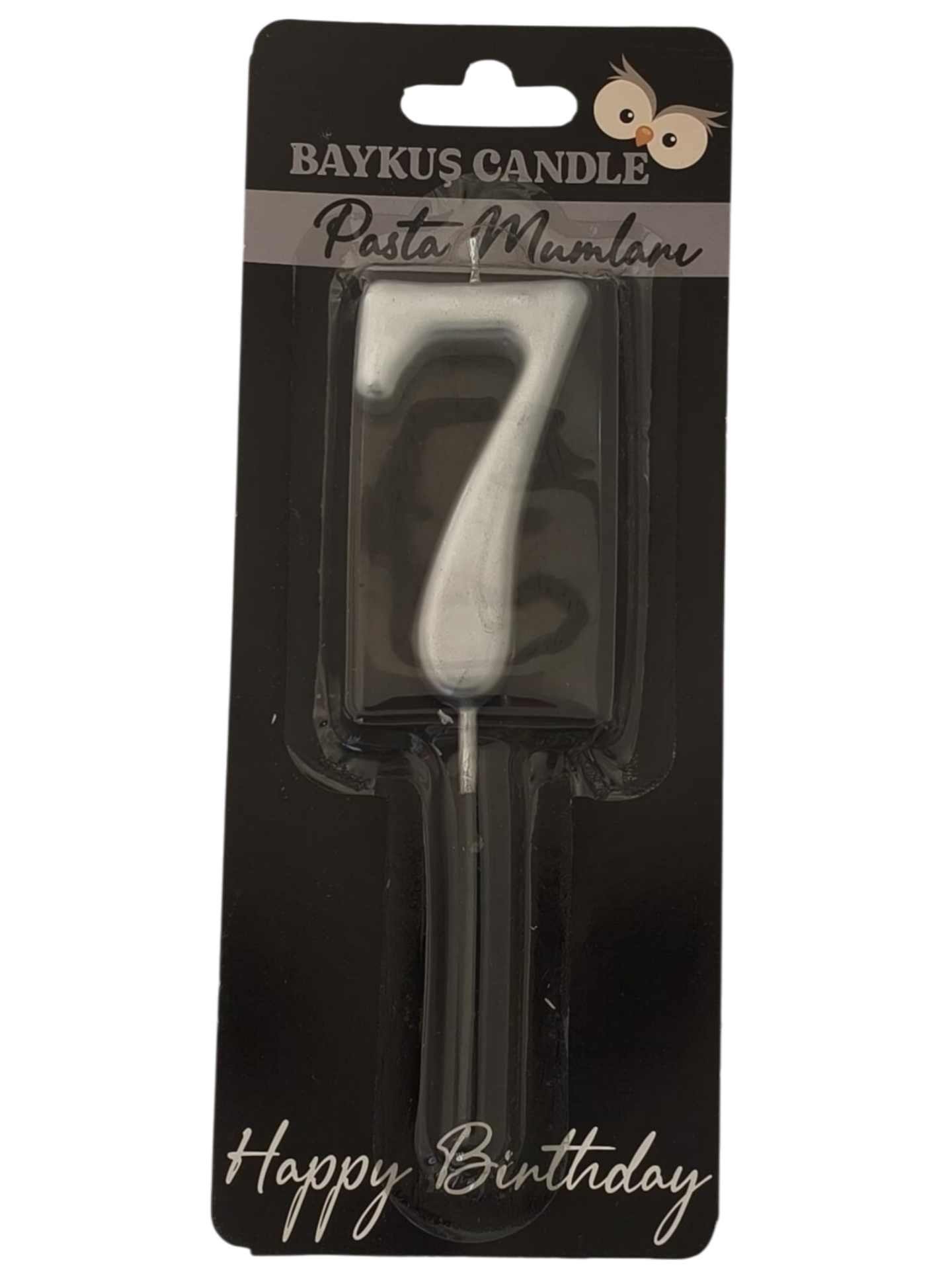 24 ' LÜ 7 CM RAKAM MUM GÜMÜŞ 7