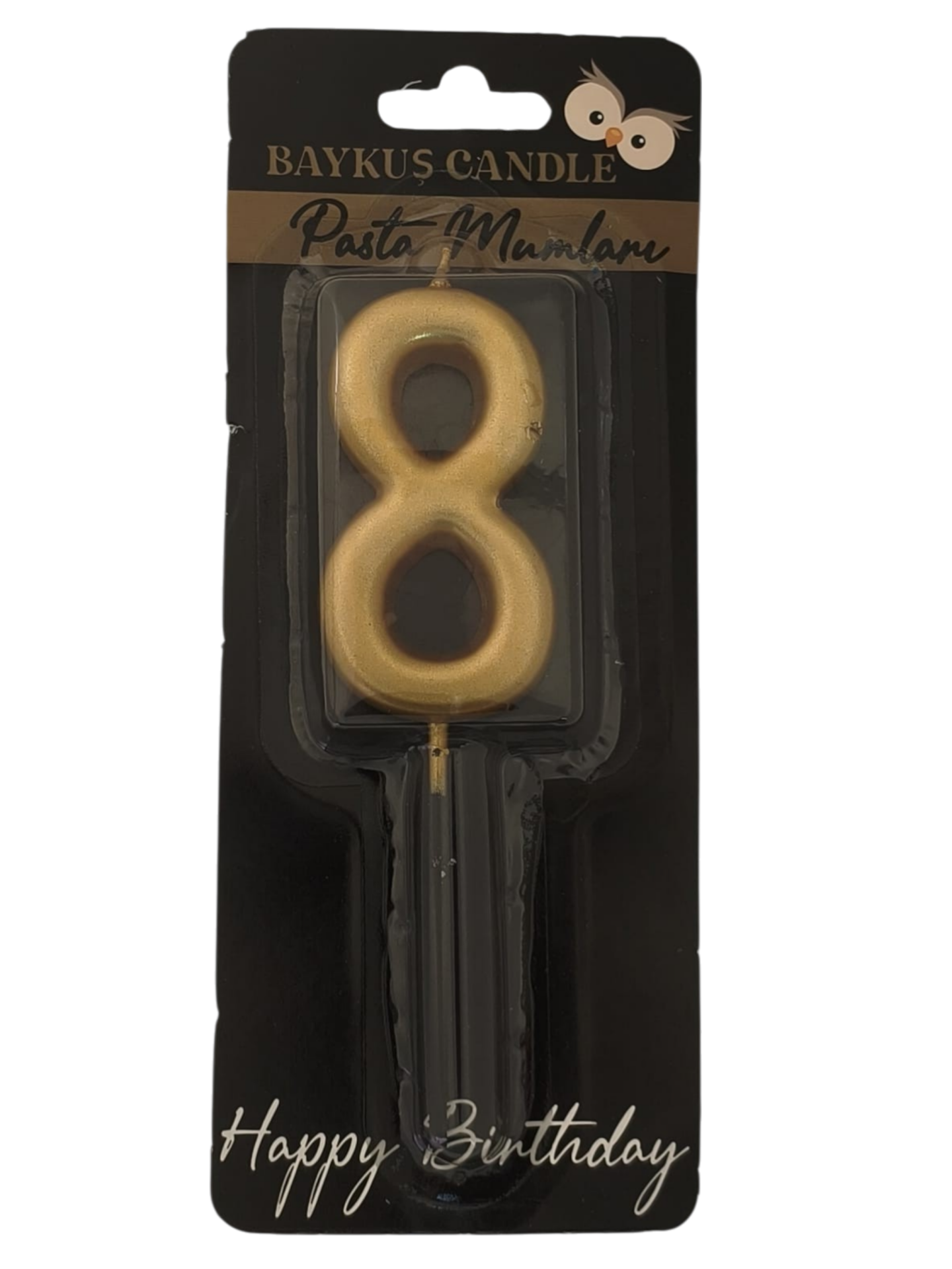 24 ' LÜ 7 CM RAKAM MUM GOLD 8