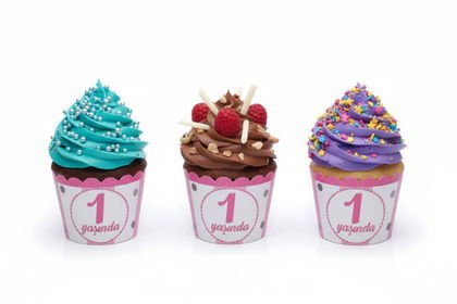 25Lİ CUPCAKE 1YAŞ PEMBE